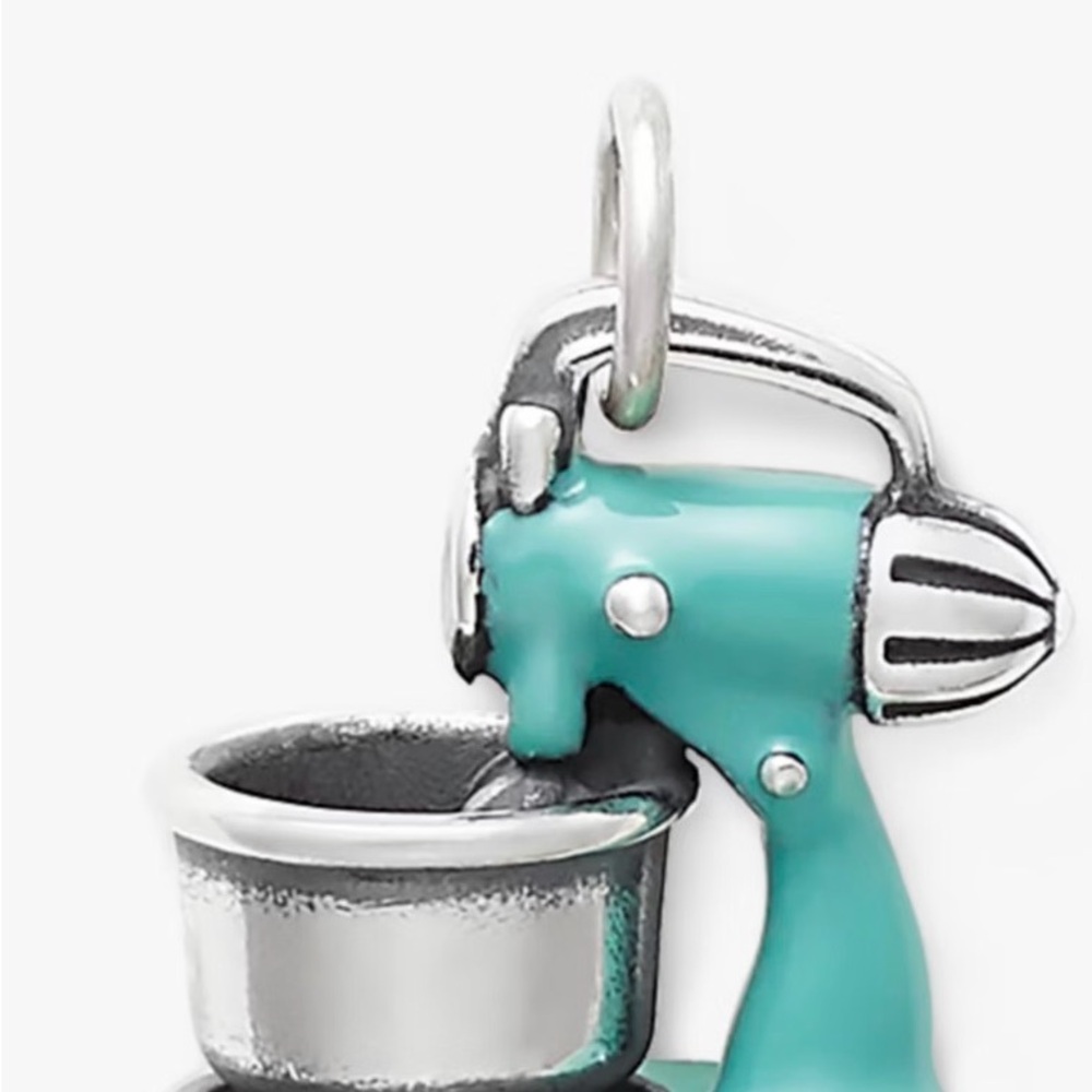 James Avery Teal Mixer Pendant Charm Sterling Silver